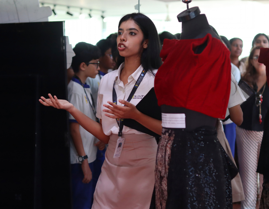 student presenting project