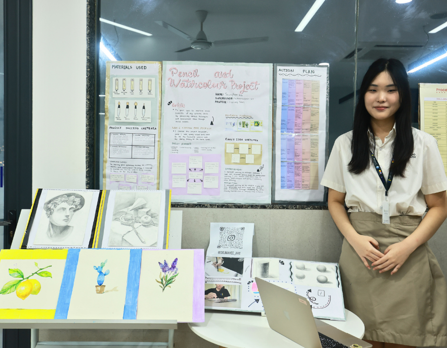 student presenting