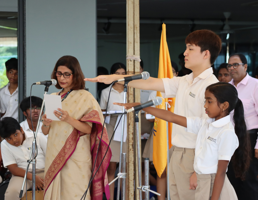 student representatives on stage