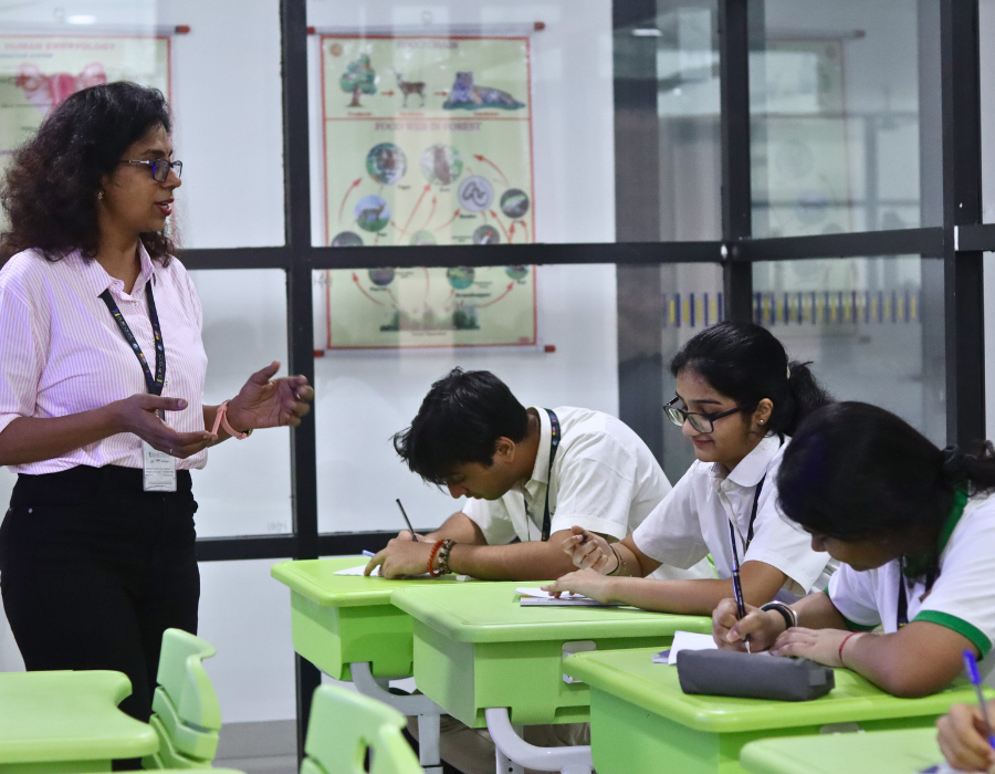 Teacher and students in a classroom